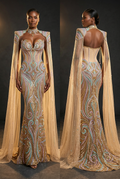 Combined crystal pageant gown concept