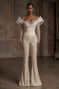 Couture jumpsuit with fully covered stomach