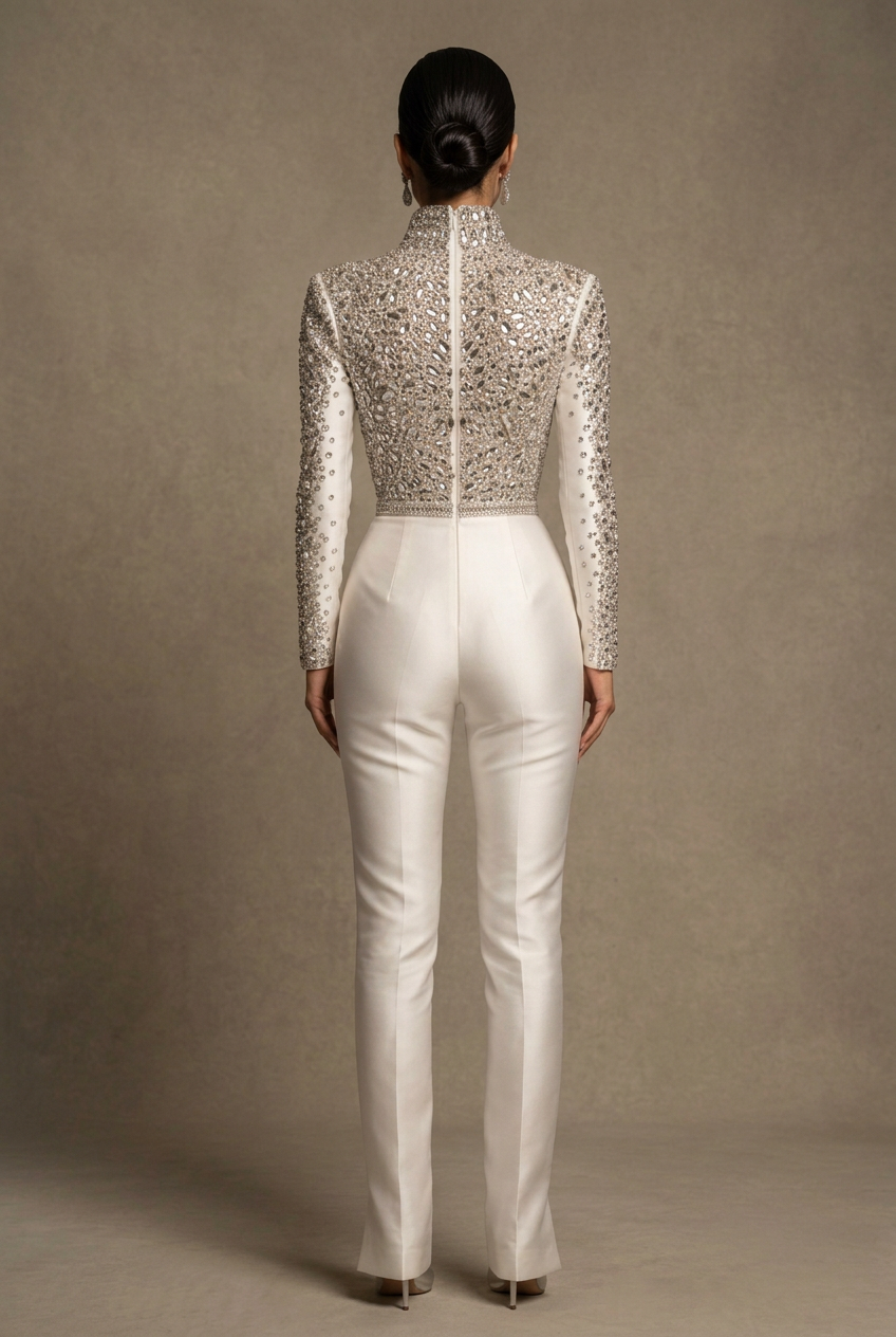 Crystal Turtleneck Jumpsuit - Back Matching