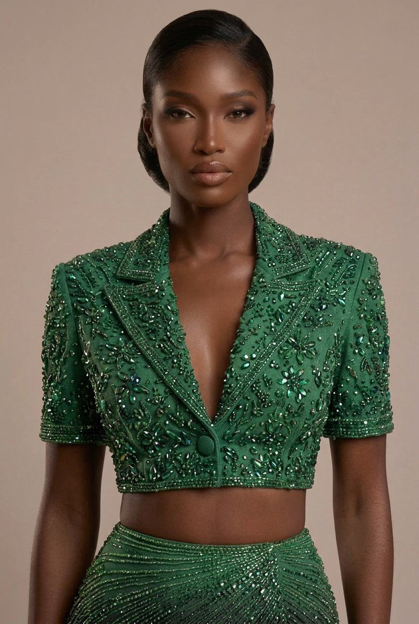 Emerald Blazer Set - Close Up