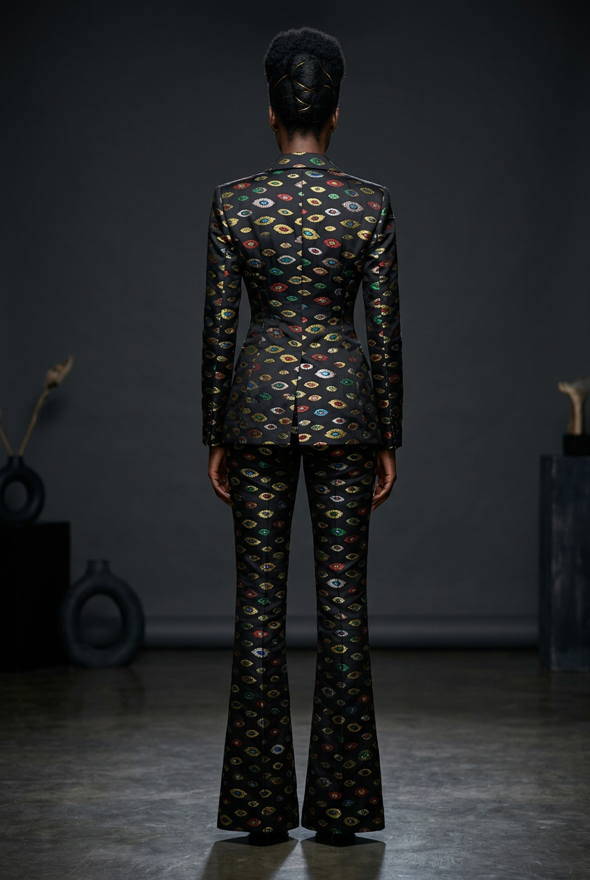 Eye Motif Blazer Set - Back
