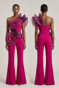 Fuchsia pleated couture jumpsuit concept