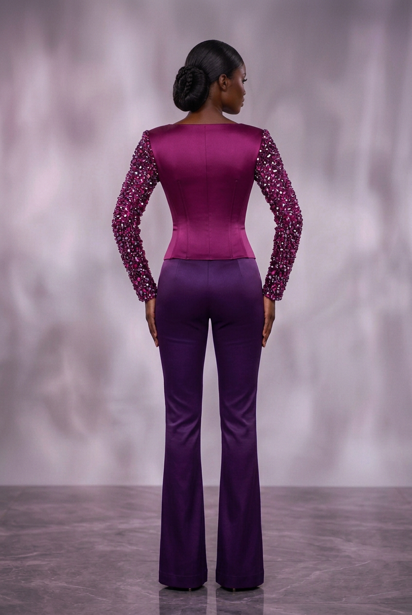 Magenta & Purple Crystal Suit — Back