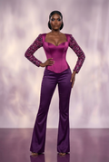 Magenta & Purple Crystal Suit — Front