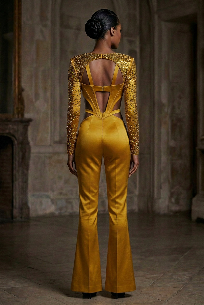 Mustard Yellow - Slim Flare Back