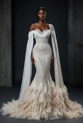 Nude White Combined Gown - Front