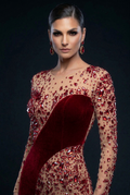 Red Crystal Jumpsuit - Close Up
