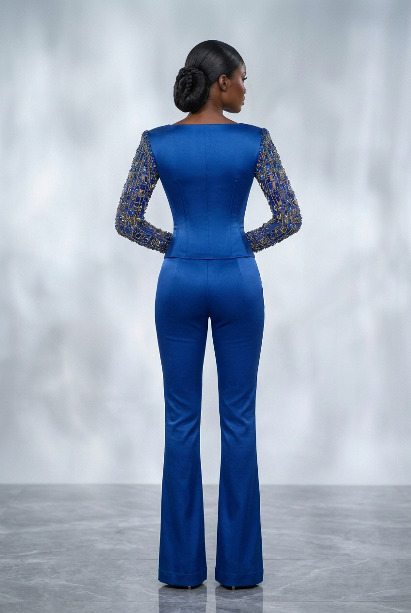 Royal Blue Crystal Suit — Back View